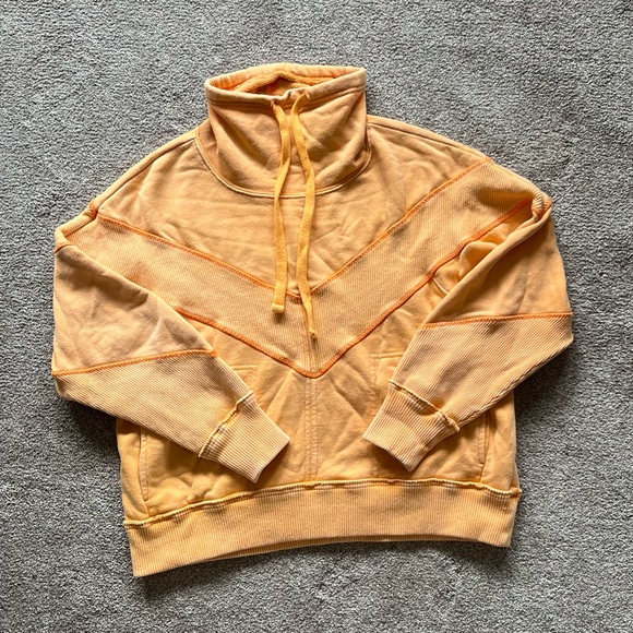 Free People Movement Orange Cowl Neck Sweatshirt Size XS/S - Picture 1 of 3